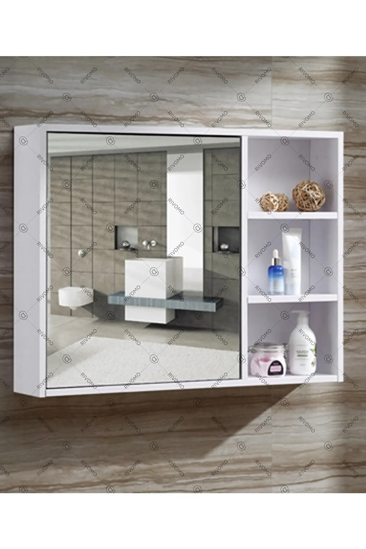 Special Design Decoration Bathroom Cabinet With Shelf Mirrored Top Module Wall Ornament