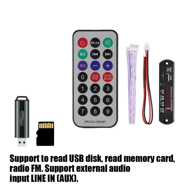 Bluetooth MP3 WMA WAV APE Lossless Music Decoder Board Support Radio FM USB Disk Reading