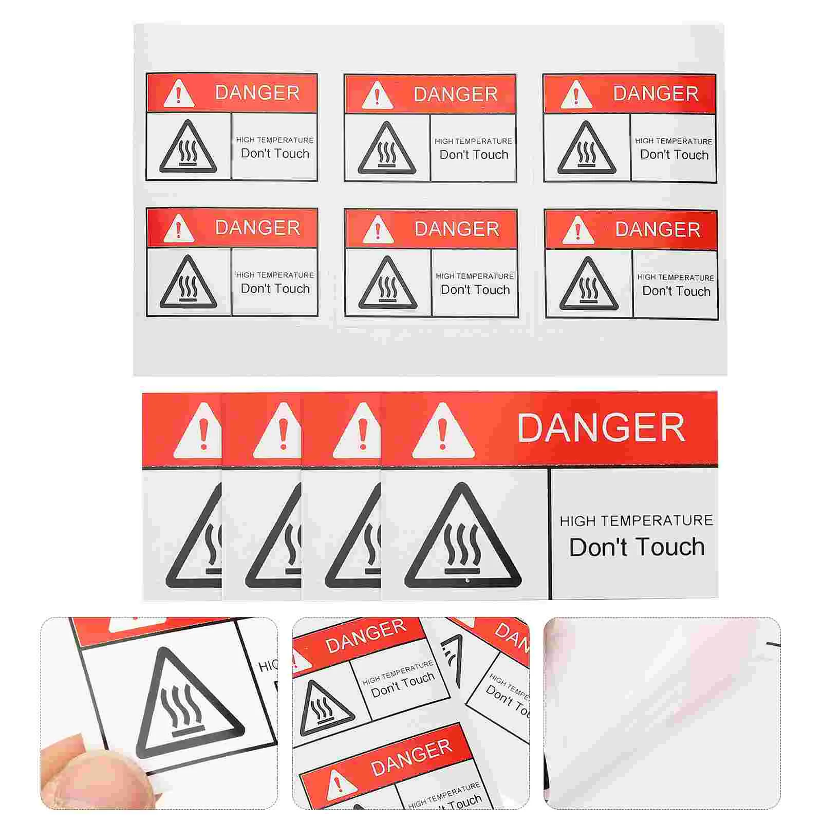 10 Pcs Warning Labels Watch Out for Heat Stickers Emblems Do Not Touch Sign Danger Hot Surface