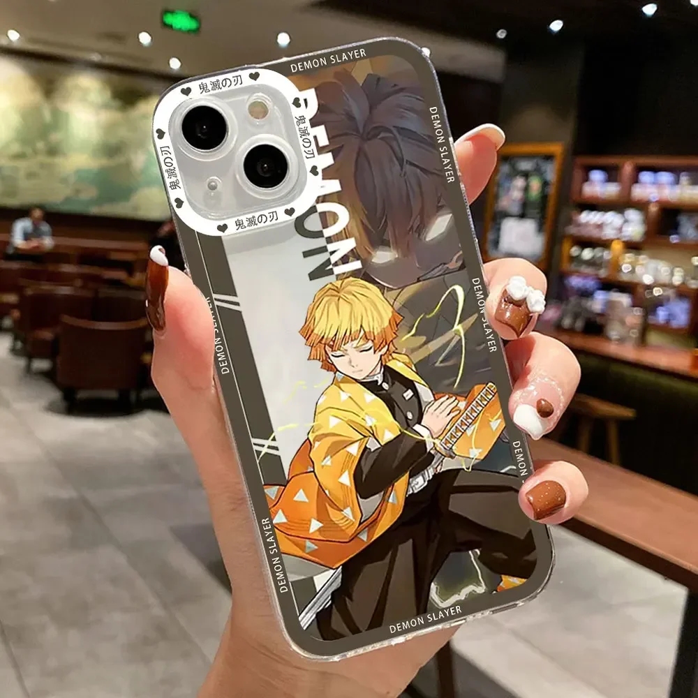 Anime Demon Slayer Phone Case For iPhone 16 11 12 13 14 15 Pro Max 7 8 Plus XR Mini Plus Kamado Nezuko Kimetsu No Yaiba