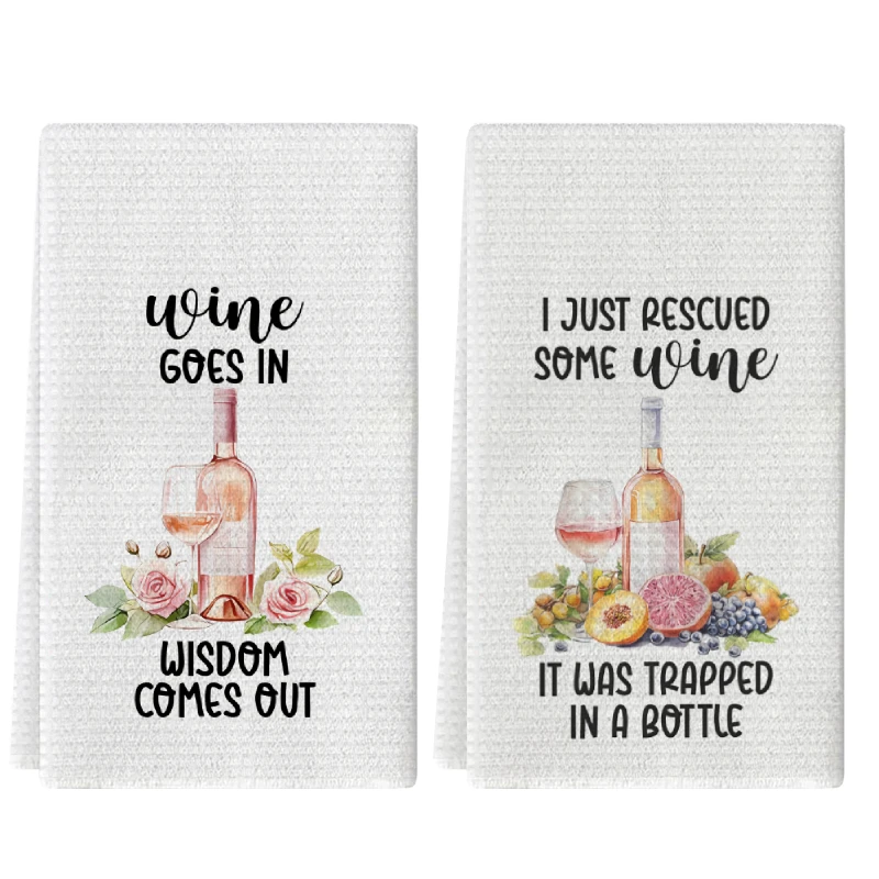2Pcs, Watercolor Wine Red Floral Kitchen Towels, 40Cm*60Cm Towel Set, Best Kitchen Towels, Super Absorbent Soft Cleaning Cloth, Cooking and Baking Tea Towels, Hand Towels, Cleaning Cloths, Dishcloths, Kitchen Decoration, Living Room Decorations, Kitchen Essentials, Home Essentials