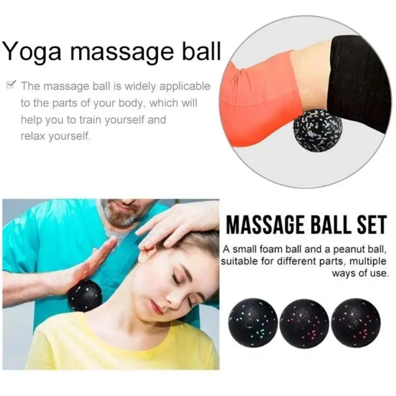 EPP Fitness Ball Double Lacrosse Massage Ball Set Mobility Peanut Ball for Self-Myofascial Release Deep Tissue Yoga Gym Home