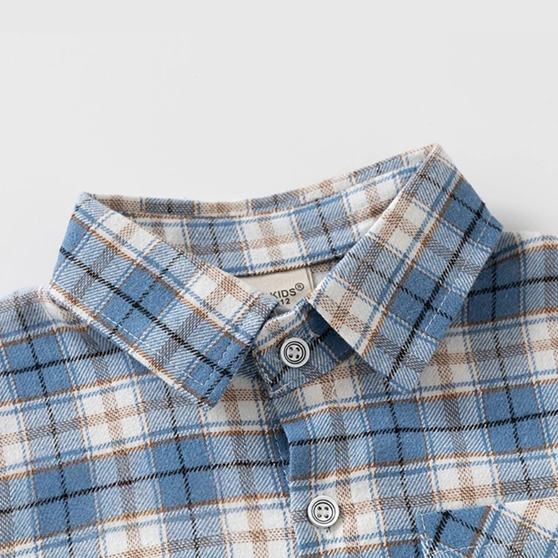 Kids' Plaid Long Sleeve Oversized Shirt 4