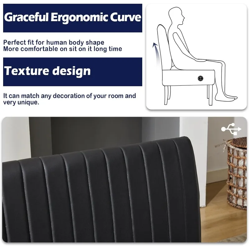STHOUYN 43 "W Mini sofá pequeno de couro preto sem braços sofá para quarto com porta USB, sofás pequenos