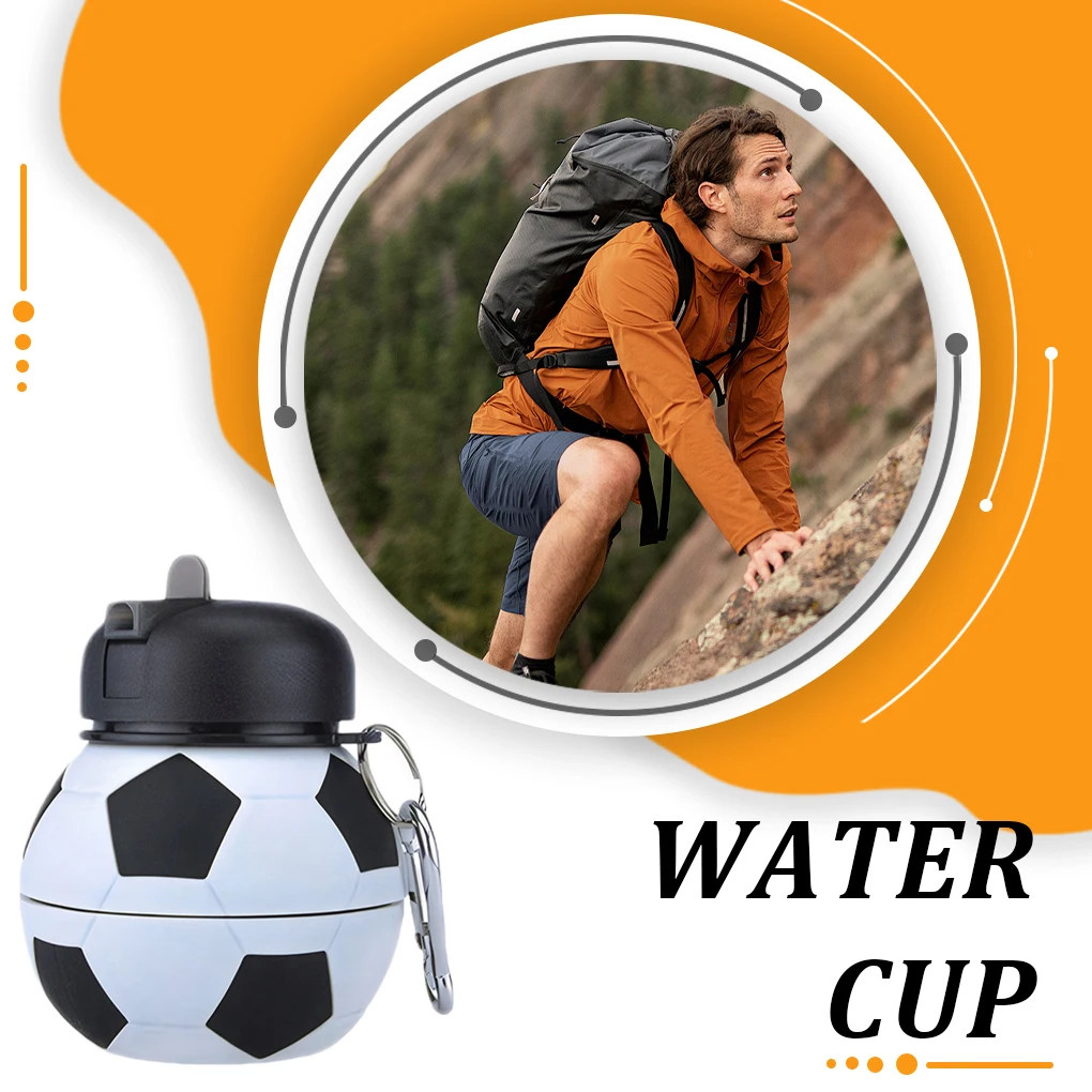 Fold Water Bottle Cups Mug Outdoor Sports Basketball Football Baseball Tennis Golf School Leakproof Portable Kids Water Bottle