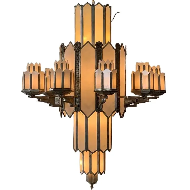 Light luxury acrylic marble lamp, duplex villa stair lamp