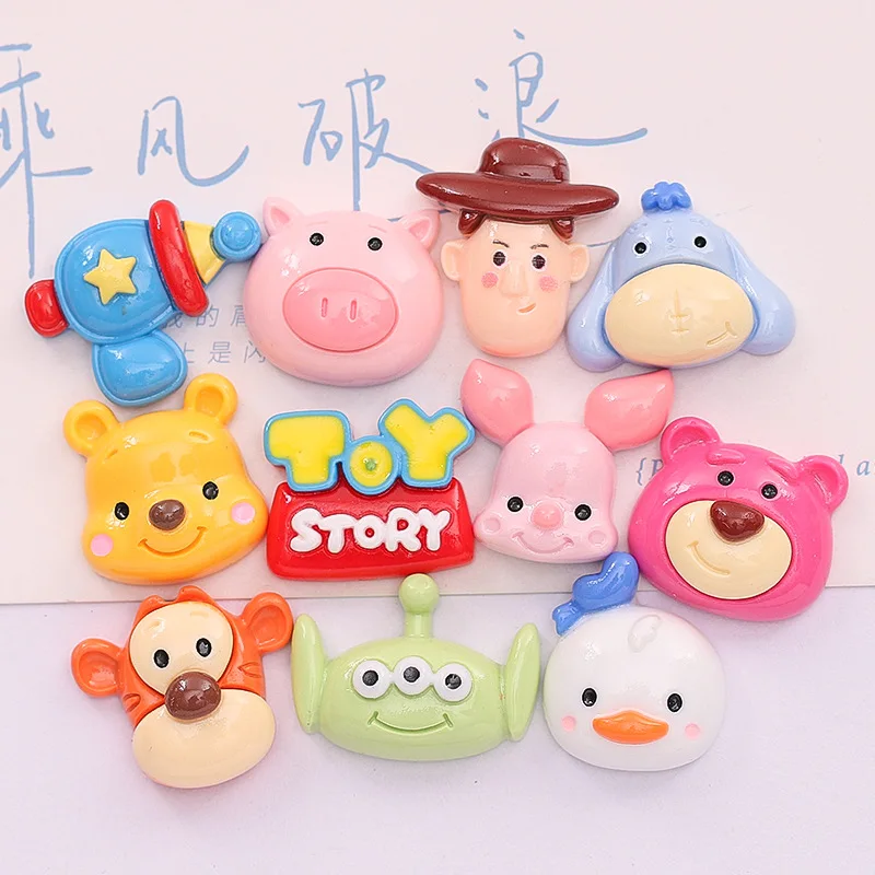 10 Pcs New Kawaii Bright faced cartoon cute animals Resin Flat Bottom Scrapbook DIY Craft For Nail 3D Decorations Jewelry A85 - Image 6