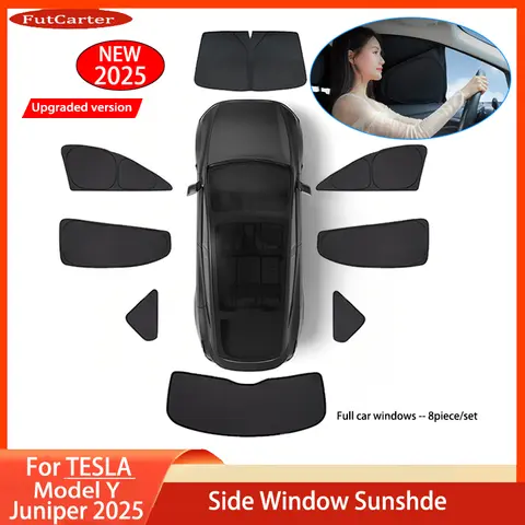 Tesla ModelY Juniper2025 Sun Shade 전면 후면 사이드 윈도우 차양 앞 유리 썬 바이저 야외 캠핑 인테리어 액세서리
