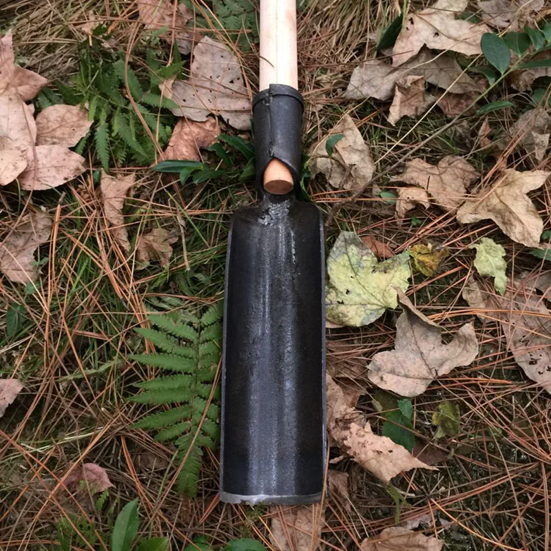 Carbon Steel Forged Half-Circle-Mouthed Shovel for Digging Round Holes—Straight Shovel for Agricultural Piling and Digging