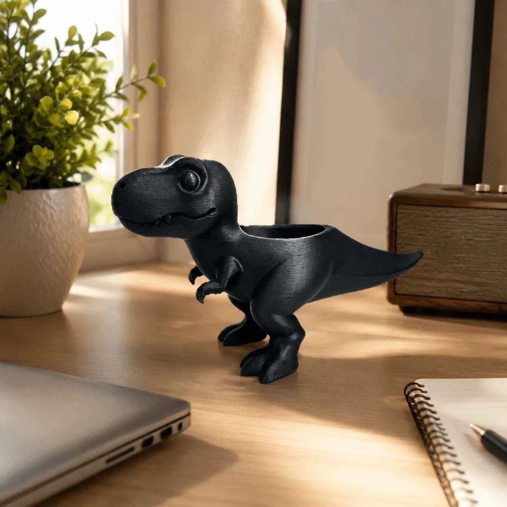 Storage 3D Printed Dinosaur Flowerpot Ornaments Desktop Decor Plant Planter Funny T-Rex Plant Pot
