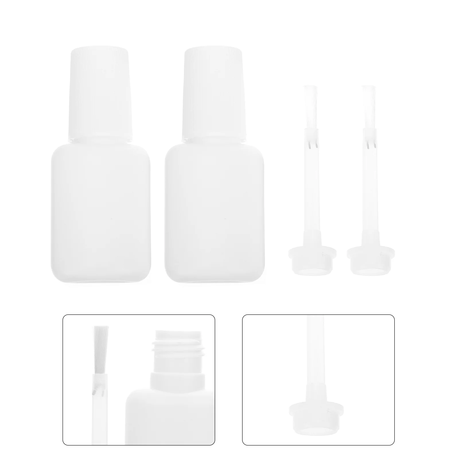 

11 Pcs Nail Sample Bottles Oil Polish Refillable White Plastic Glue Container