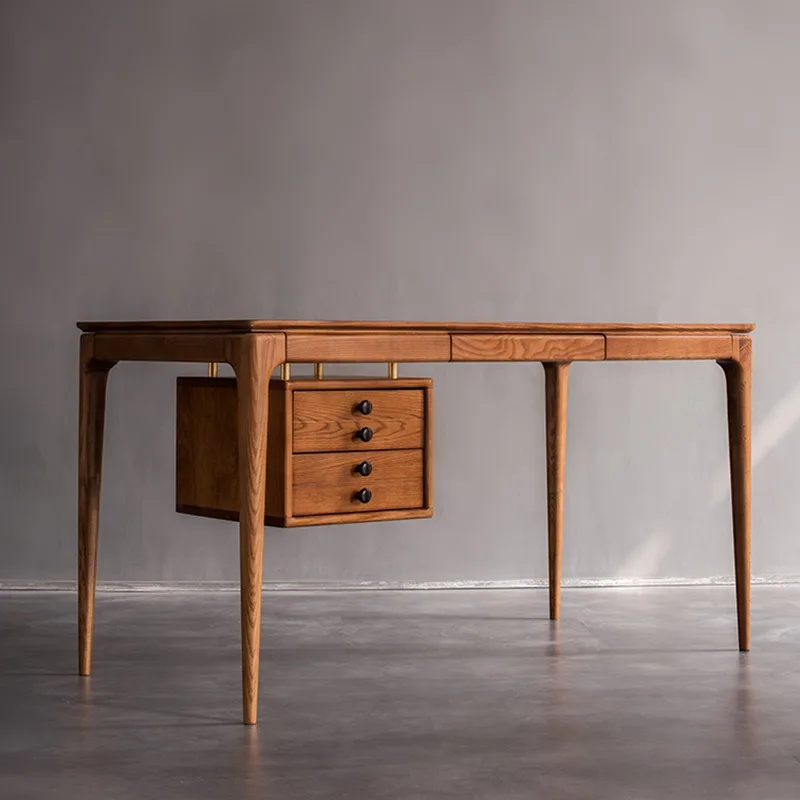 Nordic desk, workbench, study desk and chair combination, all solid wood furniture, Chinese-style solid wood office computer