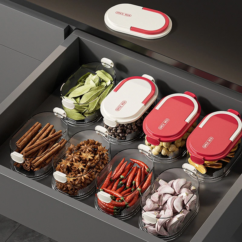 Kitchen Spice Storage Box Onion Ginger Garlic Fresh-keeping Box Multi-layer Food Sealing Moisture-proof Packaging Tank Household