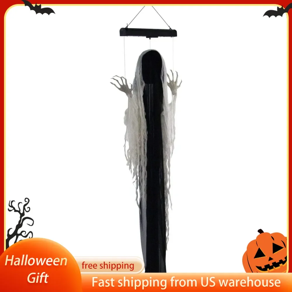 

68" Hanging Ghost Halloween Animatronic Polypropylene Fabric Accessories Props Outdoor Decorations Halloween Outdoor Indoor