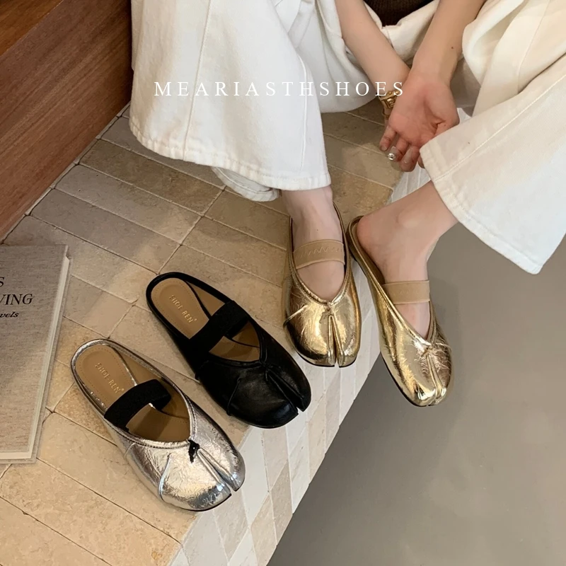 Retro Soft Leather Split Toe Flat sneakers designer shoes Women Casual Loafer Moccasin Fashion Tabi Ninja Mary Jane ballet shoes