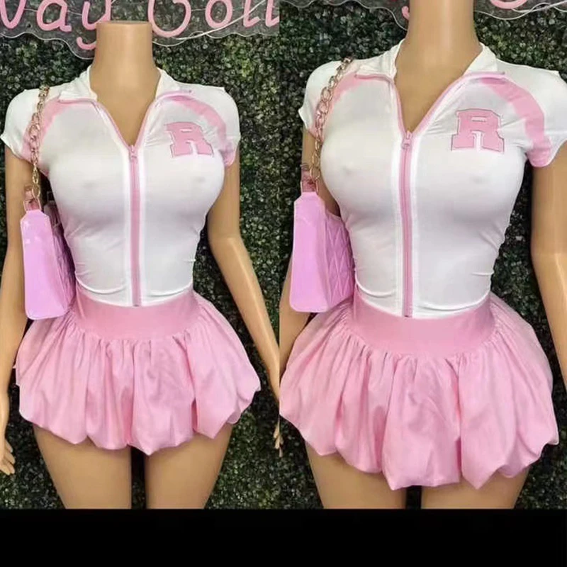 

STYLISH LADY Western Cowgirl Sleeveless Zipper Crop Top Set Retro Slim Fit Sexy Pure Desire 2 Piece Matching Outfits