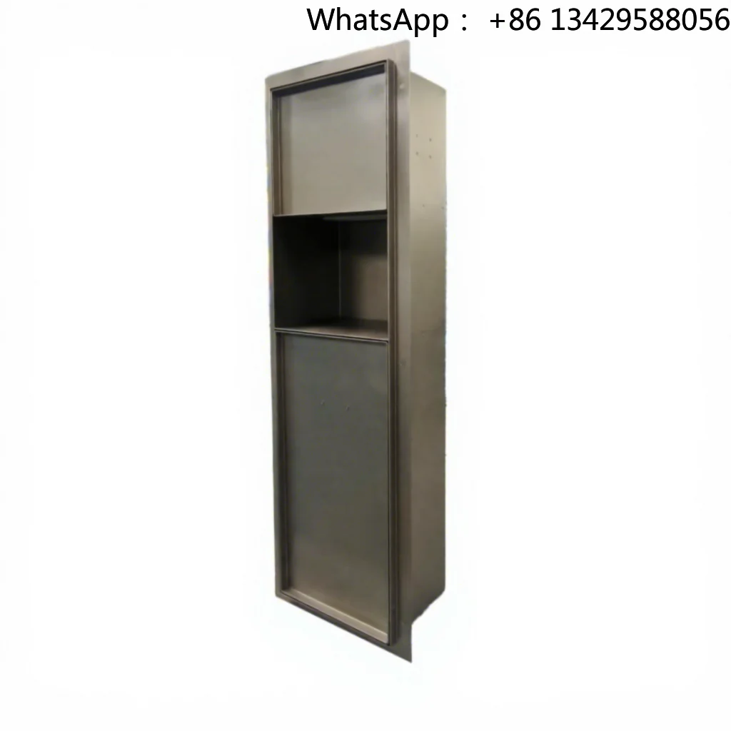 Minimalist Toilet Paper Bathroom Storage for Rubbish Bin  Concealed Stainless Steel Niche Insert Trash Can Tissue Box for Hotels