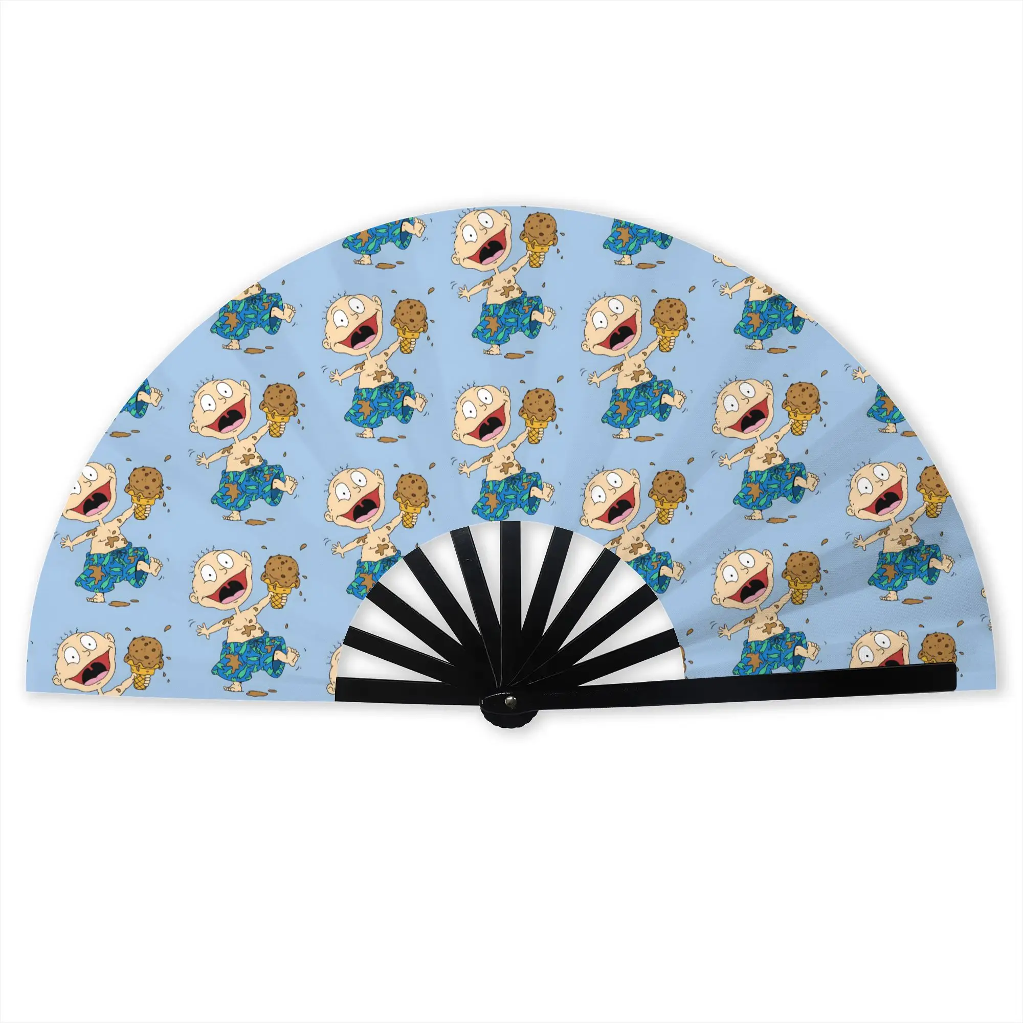 T-Tommys P-Pickles Traditional Folding Fan Chinese Style R-Rugrats Cartoon High-Quality Fans Gift Elegant Decorative Hand Fan