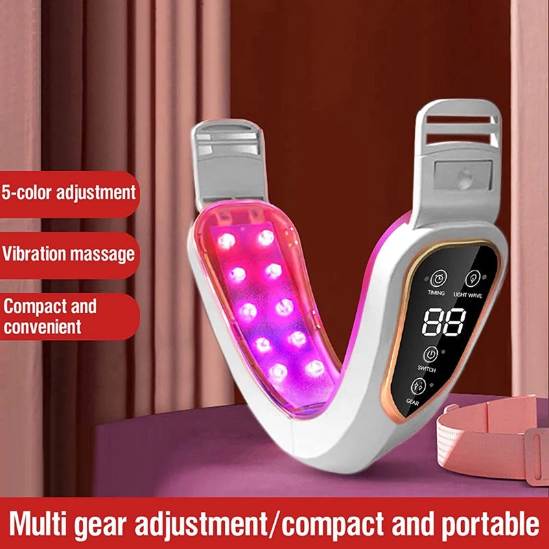 Intelligente V-Face elektrische dubbele kinkauwspieren Face-Lifting - Timing Home nekverzorging schoonheidsinstrument