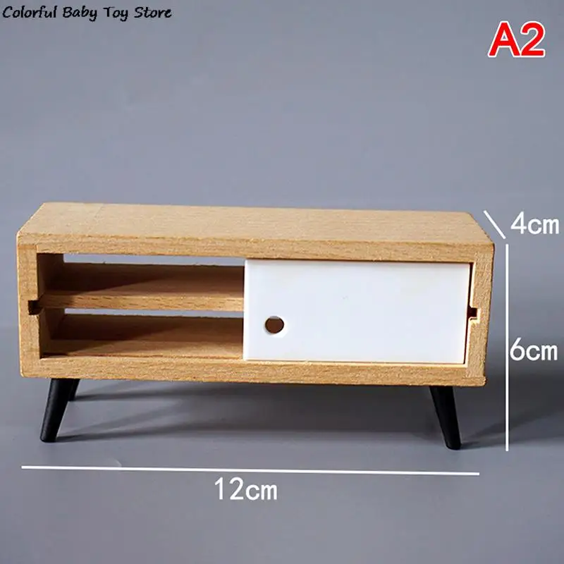 1:12 인형집 미니어처 가구, 벤치 테이블에 거실 TV 스탠드