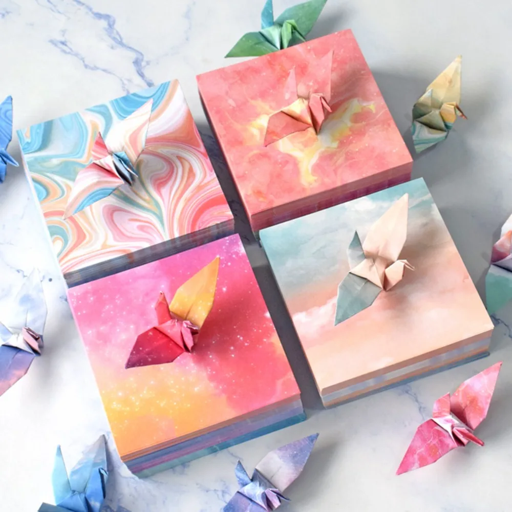

400pcs Art Material Starry Sky Origami Paper Scrapbooking Handmade Colorful Folded Paper Origami Folding