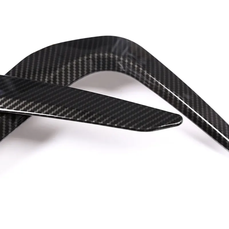 ABS Carbon Fiber Head Front Fog Lights Lamp Cover Grille Slats Eyelid Eyebrow Strip Trim For BMW 5 Series G30 530liM G38 M Sport