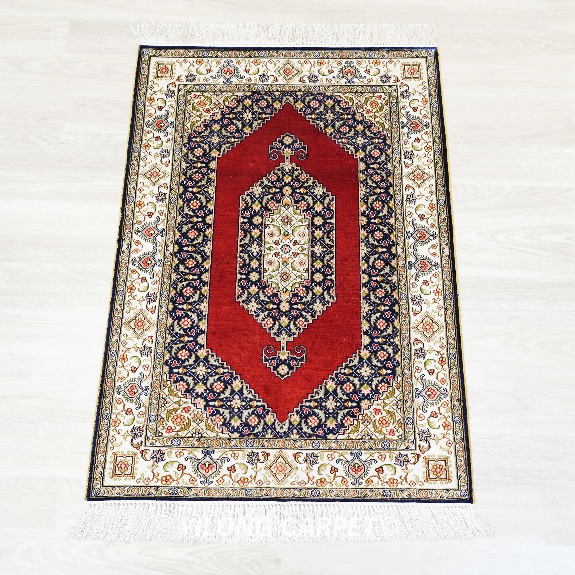 61x91cm Turkish Silk Carpet Double Knots Handmade Exquisite Persian Rug Gallery Rugs (LH124A)