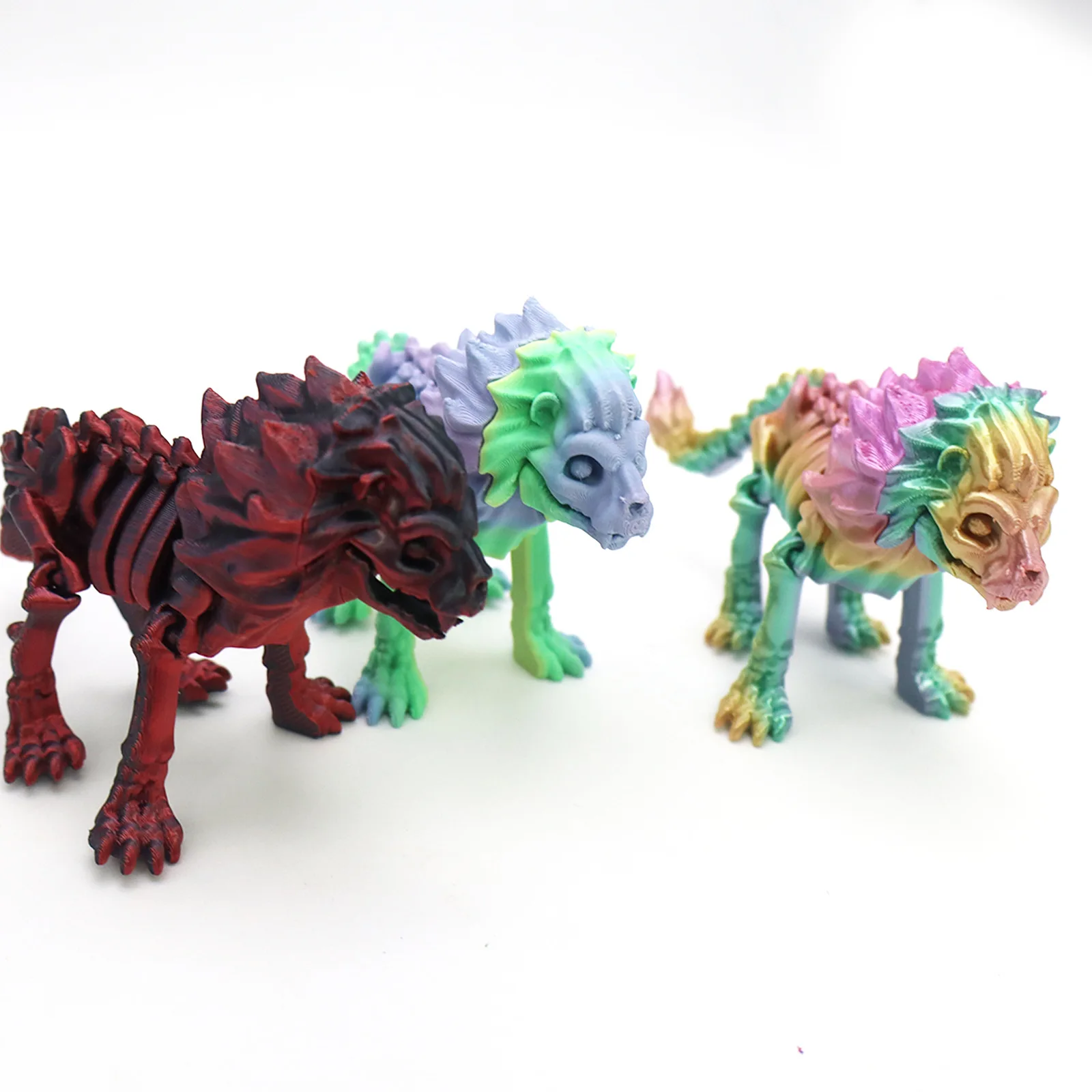 3D 프린팅된 골격 사자 장식품 선물 창의적인 동물 관절 가동 장난감 액션 피규어 장난감 데스크탑 장식품 어린이 선물