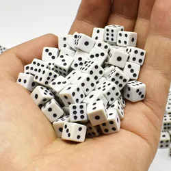 10Pcs/Lot Mini Dice 8*8*8MM Plastic White Game Dice Standard Six Sides Decider Magic Prop Birthday Party Board Game Toys