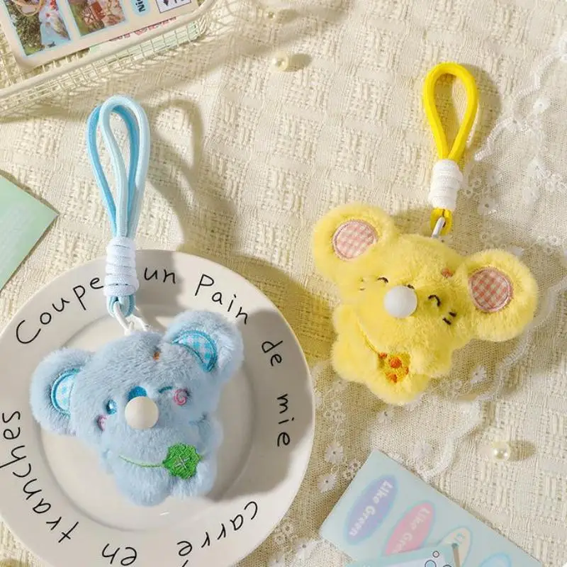 لطيف فقاعة البصق أفخم الحيوان المفاتيح Kawaii الكرتون دمية على شكل حيوان قلادة ظهره اكسسوارات الديكور اللعب الهدايا