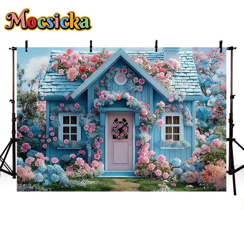 Mocsicka Photography Background Spring Flower Patio Garden Decor Adult Birthday Wedding Maternity Portrait Backdrop Photo Studio