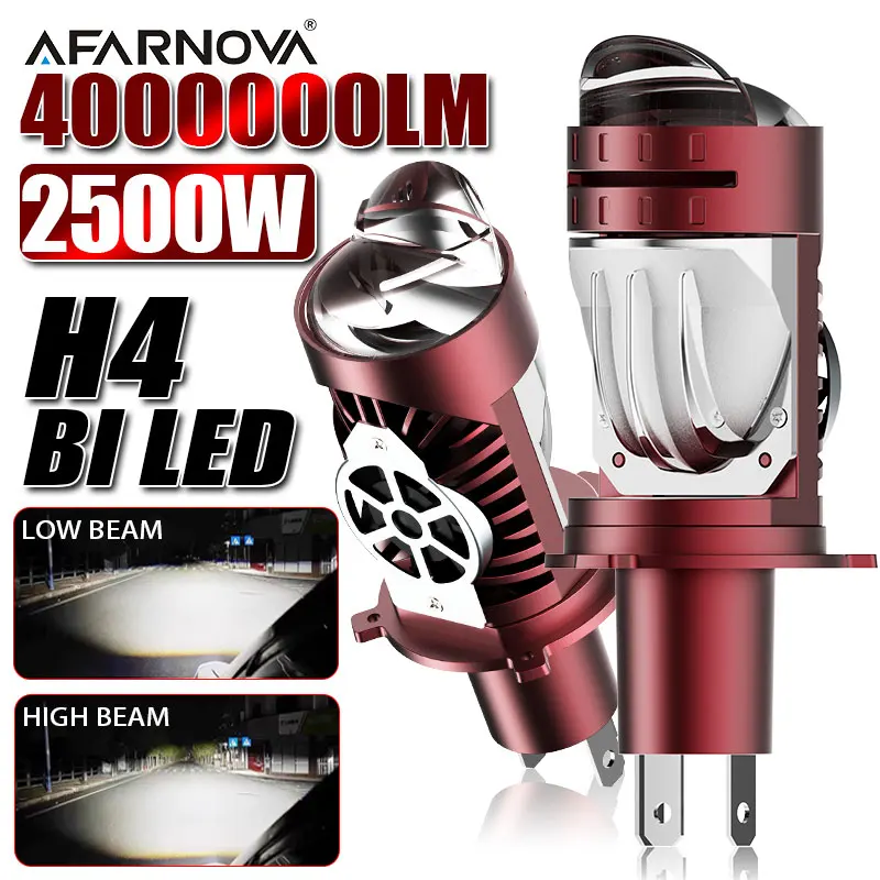 

H4 Bi LED Projector Lens LED Car Headlight Bulb 4000000LM 2500W CANBUS Turbo Auto Bulb H4 High Low Light Fog lamp bulb 12-60V
