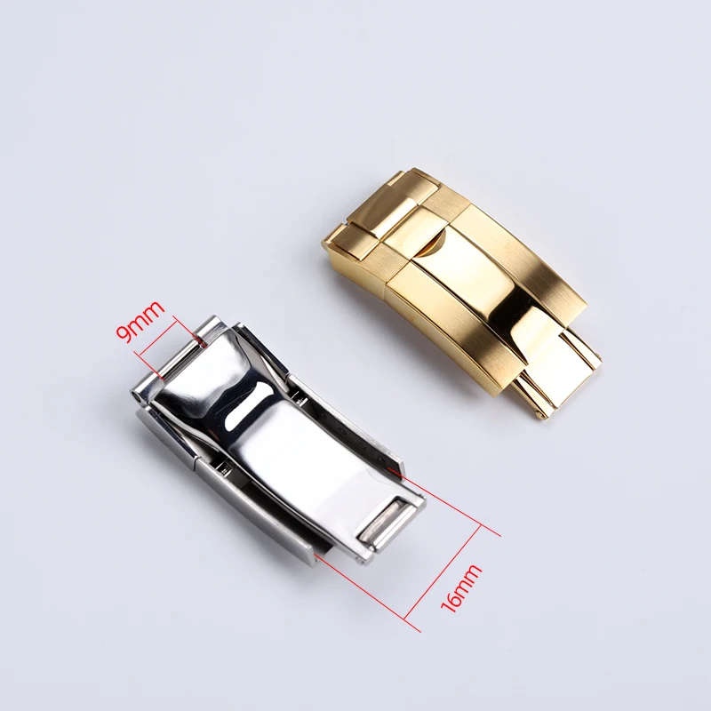 9X16mm 9x9mm Watch Clasp for Rolex DAYTONA SUBMARINER GMT WatchBand Luxury Buckle Stainless Steel Fine tuning Pull Button Buckle - Image 3