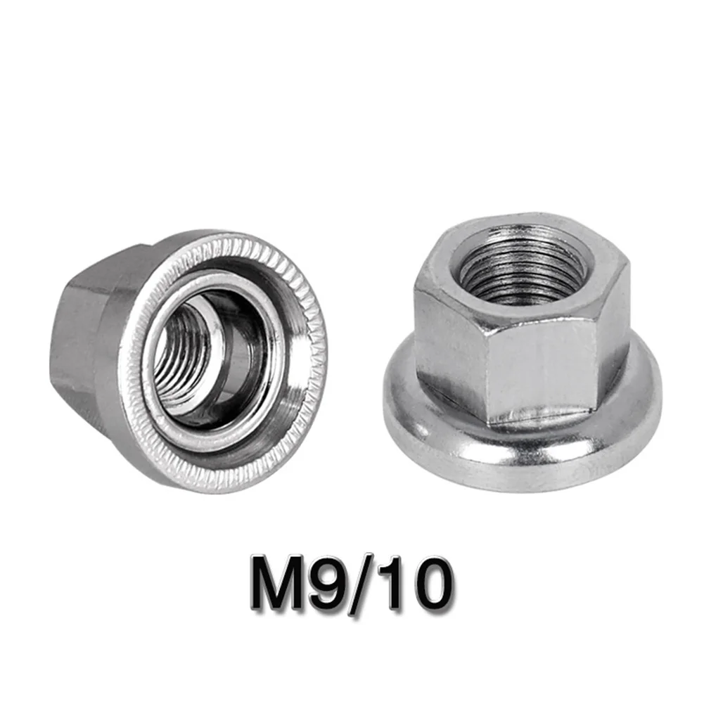 2x Stainless Steel Bike Cycle Wheel Axle Track Nuts M9/ M10 Flower Drum Nut Rear Wheel Screw Steel Anti-Skid Bicycle Parts