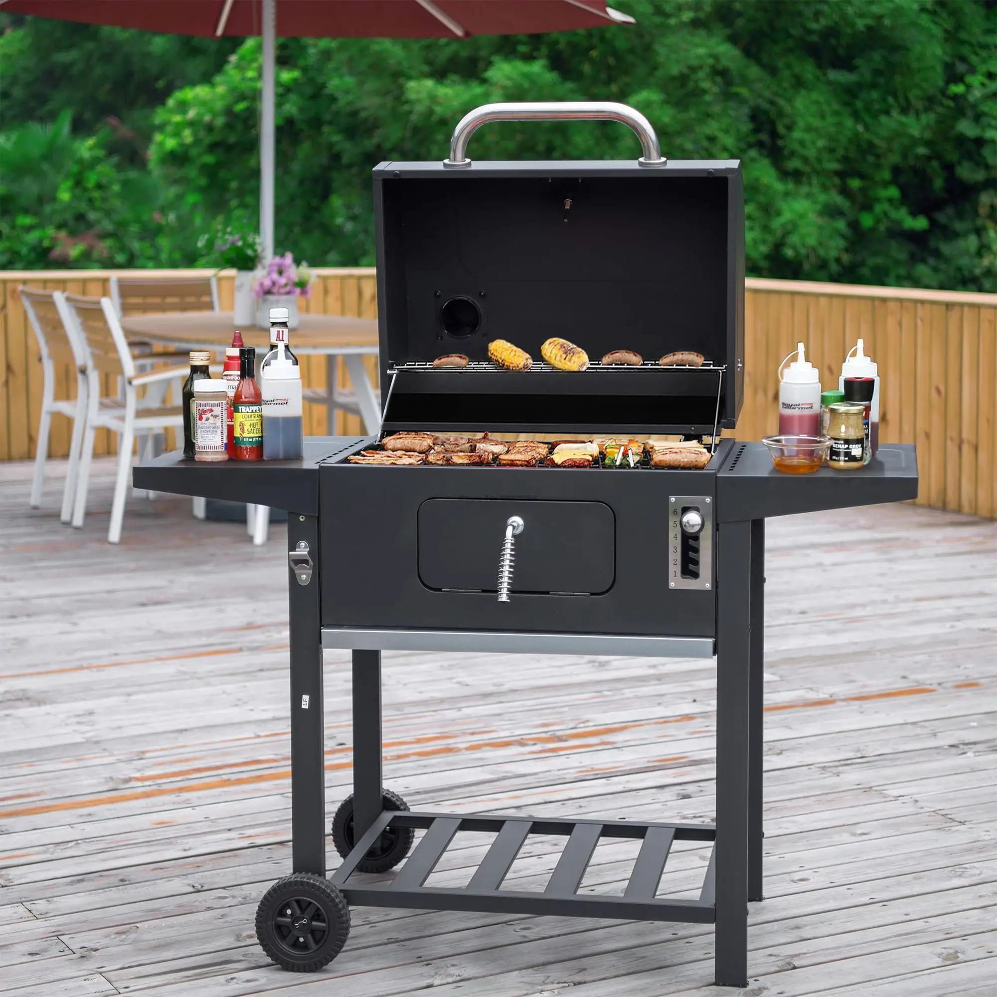 

24 Inches Charcoal Grill, Outdoor Portable BBQ Grill, For Home Garden Patio Picnic Party Camping