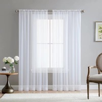 1 Panel High Quality Sheer Semi Transparent Chiffon White Bedroom Living Room Bay Window Screen Curtain