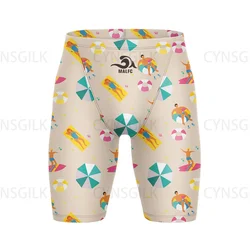 Summer New Gym Jammers Lycra Pants Men's Swim Jammer Swimsuit Shorts Swimming Trunks Beach Tights Shorts Surfing Diving Swimwear