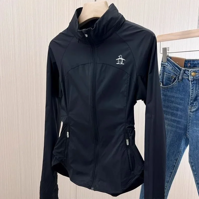 

Women Golf Wear 2025 Spring Summer New Outdoors Sports Golf Long Sleeves Golf Jacket Hooded Sunscreen Top Women Golf Clothing