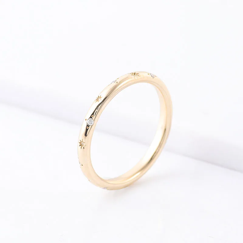Provence 10K/14K/18K Moissanite Promise Rings for Couples Round Cut D Color Anniversary Ring Custom Jewelry Wedding Band