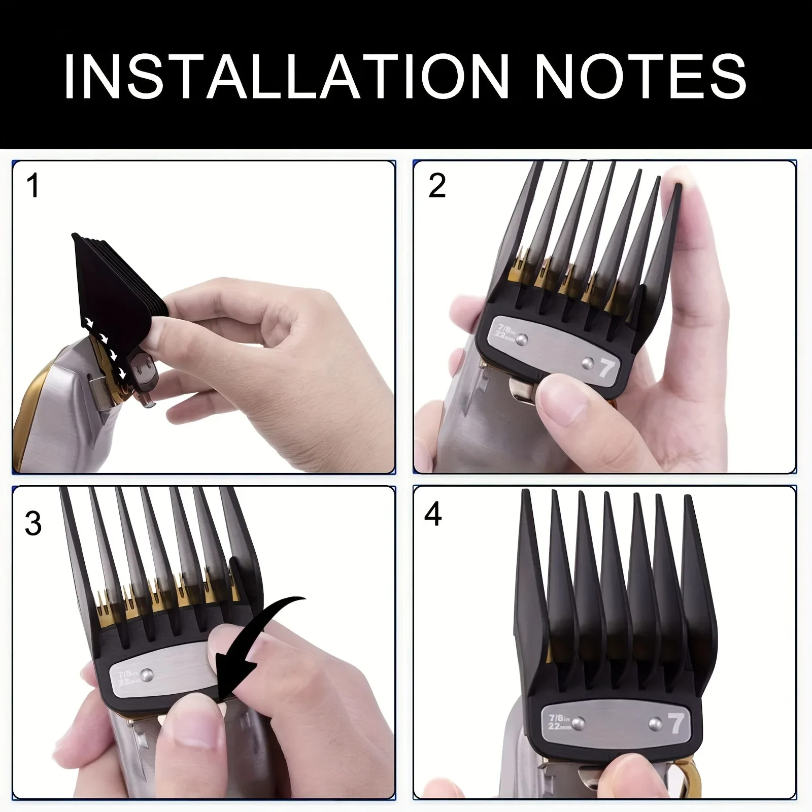Three-piece Hairdressing Limiting Comb Oil Head Electric Clipper Accessories Electric Clipper Caliper Set Positioning Comb