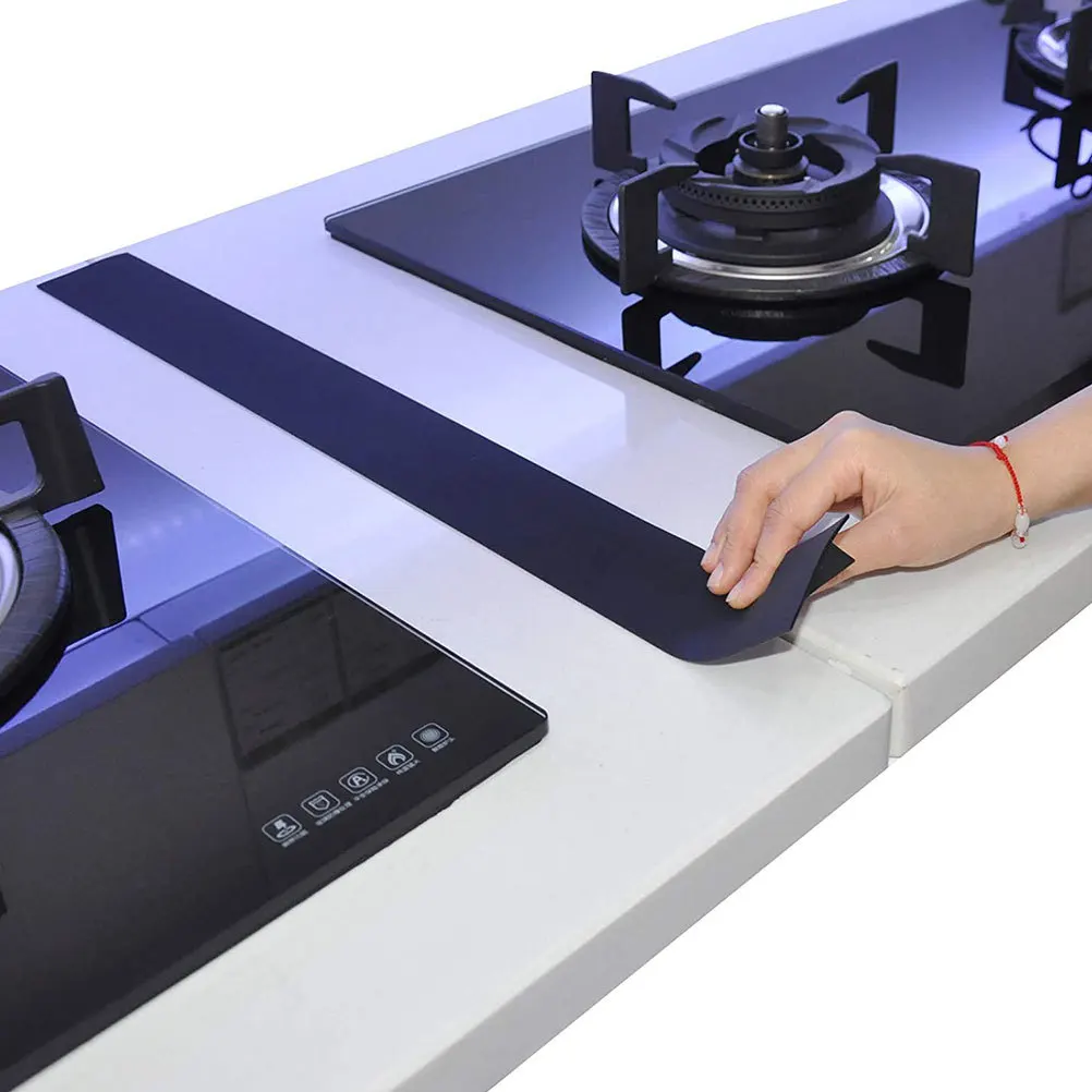 

4Pcs Silicone Stove Gaps Covers Heat Resistant Stove Counter Gap Filler Strip Kitchen Seal Tape Kitchen Countertop Cover