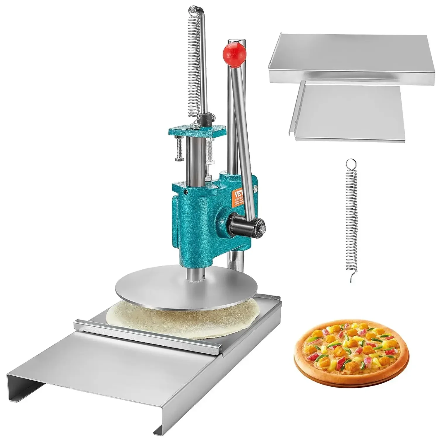 Manuelle Pizzateigpresse, 9,5 Zoll/24 cm Haushaltspizzagebäck, kommerzielle Chapati-Blatt-Pizzacrust-Pressplatte