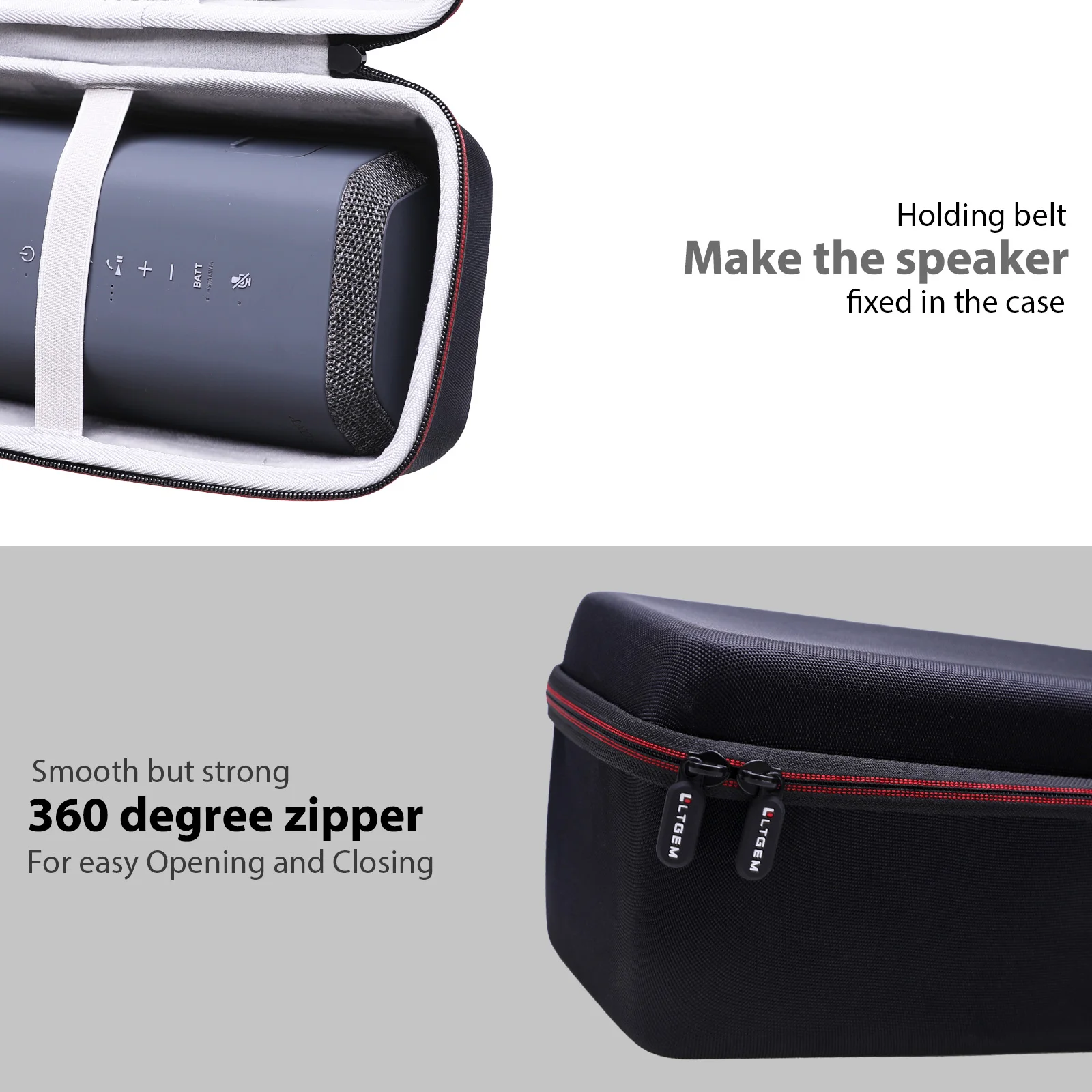 LTGEM EVA Hard Case for Sony SRS-XB43 / SRS-XG300 / SRS-XE300 X-Series Bluetooth Speaker - Travel Protective Storage Bag