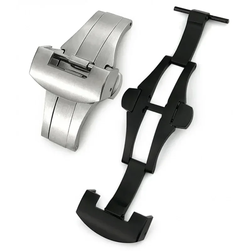 

22 мм 20 мм складная застежка-бабочка из нержавеющей стали для Panerai серебристо-черная кнопка развертывания для резинового ремешка для часов