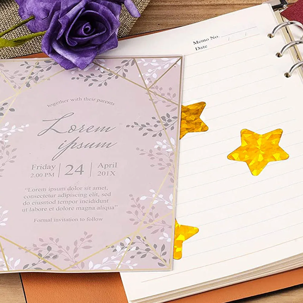 

1 Roll Golden Star Scrapbooking Diy Background Self-Adhesive Decorative For Photo Albums Journals Crafts Colorful Scrapbook