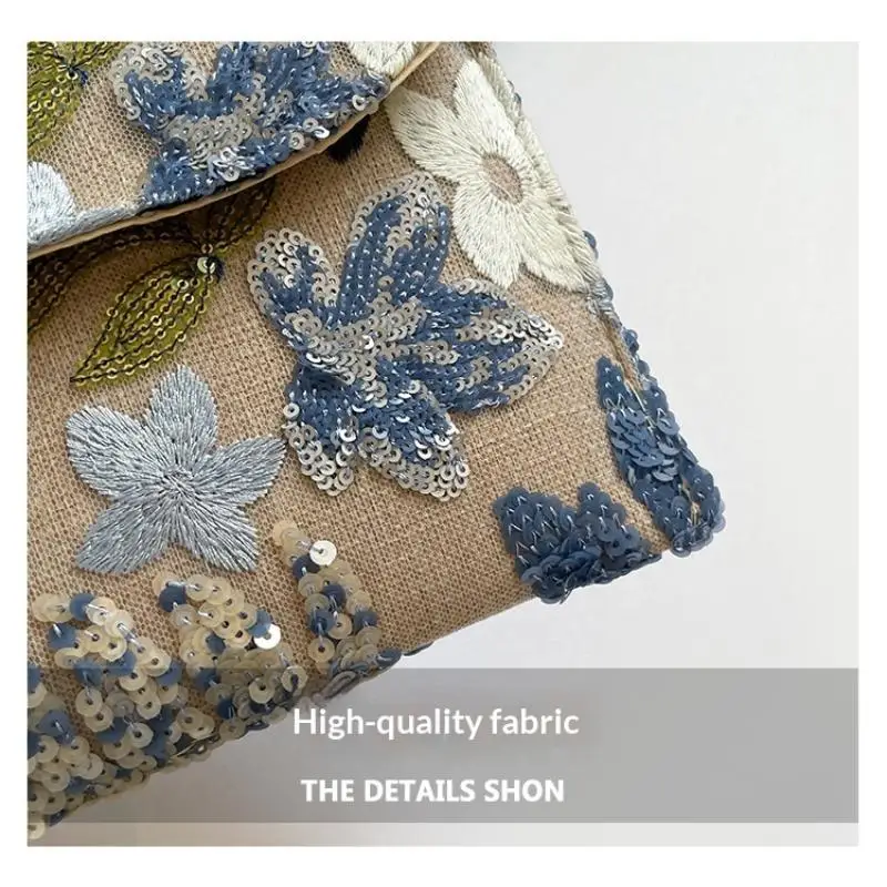 1 Stück Glitzernde Elegante Party-Handtaschen Stilvolle Pailletten-Abendclutches Perlenbesetzte Exquisite Blumenstickerei-Taschen für den Abend – Detail 8