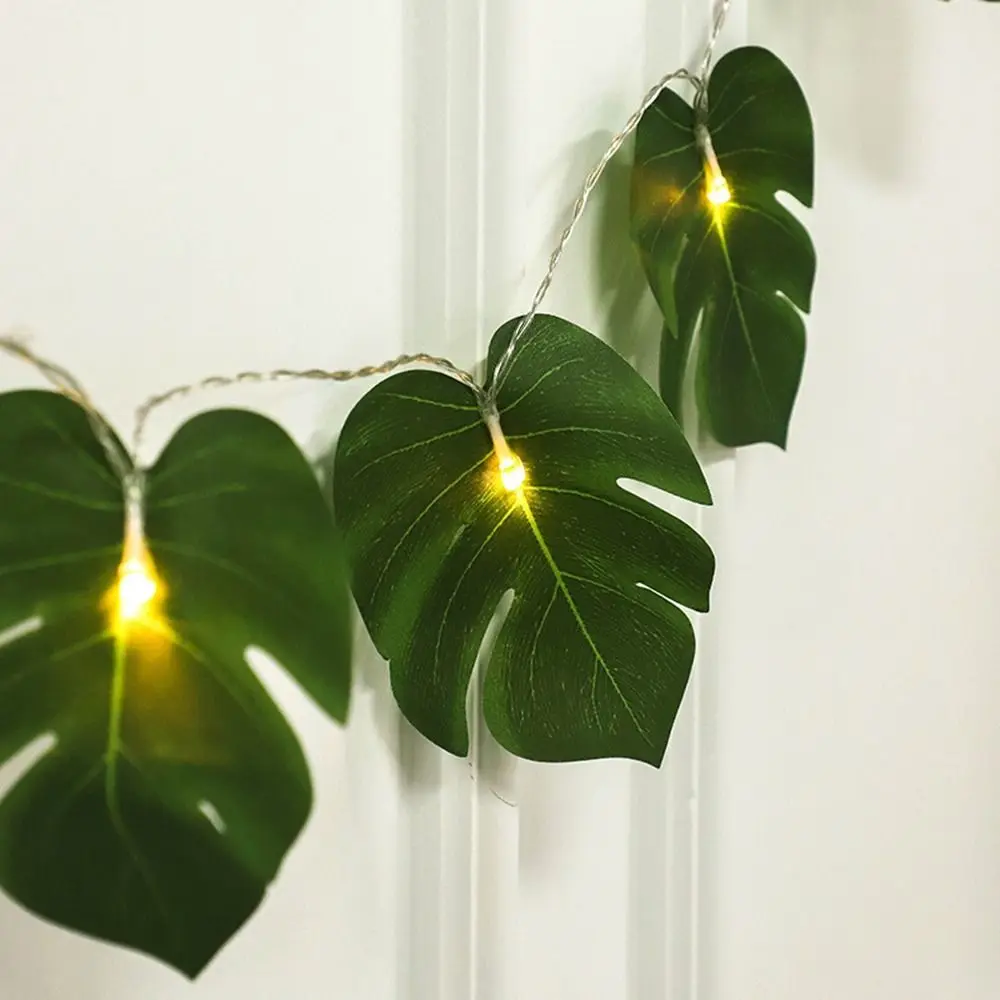 Green Artificial for Home Bedroom Beach Theme LED Garden String Lights Wedding Decoration Fairy Lights Leaves Light