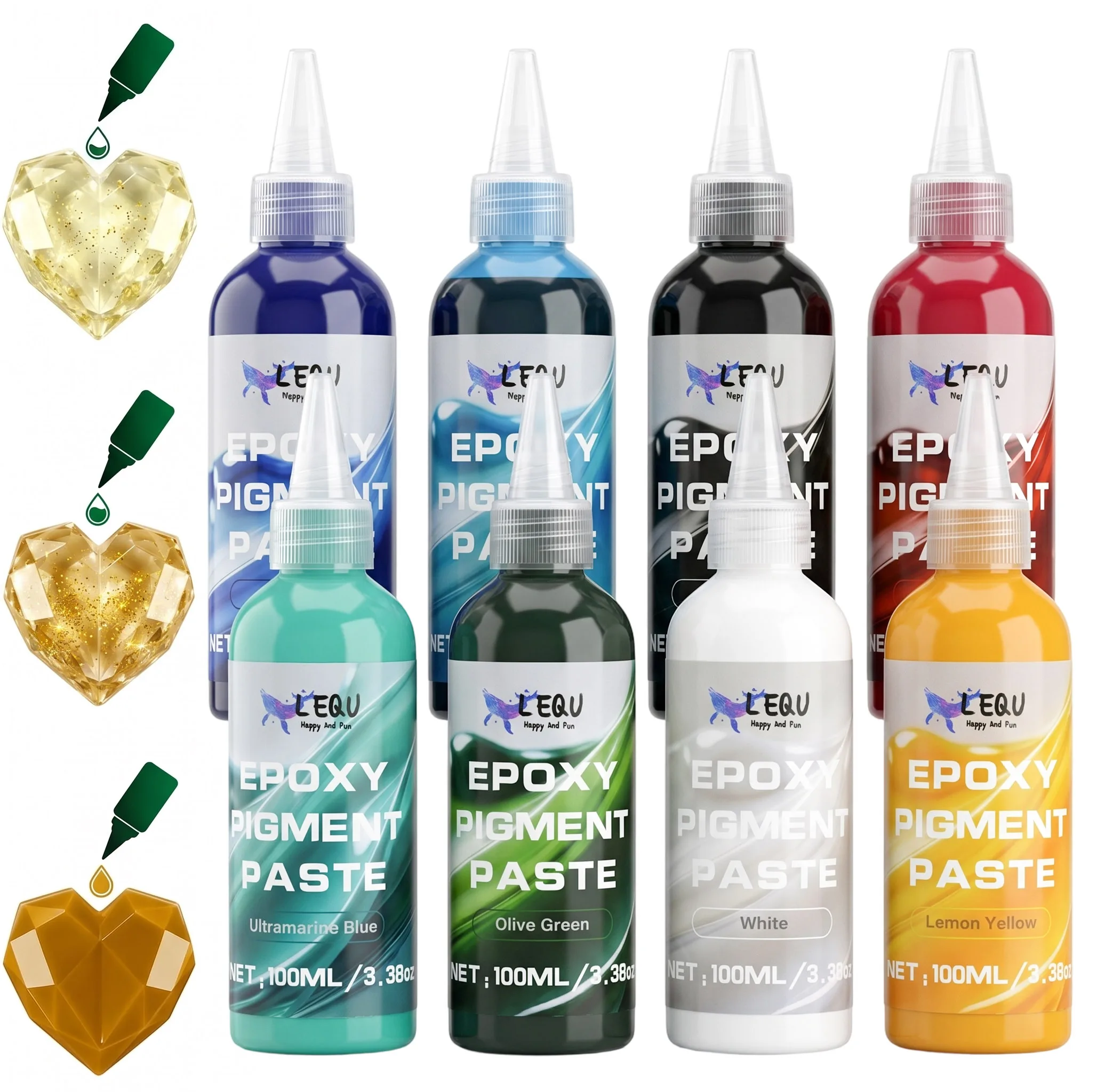 100ml Pastenpigment UV-Harzkleber Flüssigfarbstoff Tintendiffusionsfarbe für Epoxidharz-Pigmentpaste DIY Schmuckherstellung Harzfarbstoff