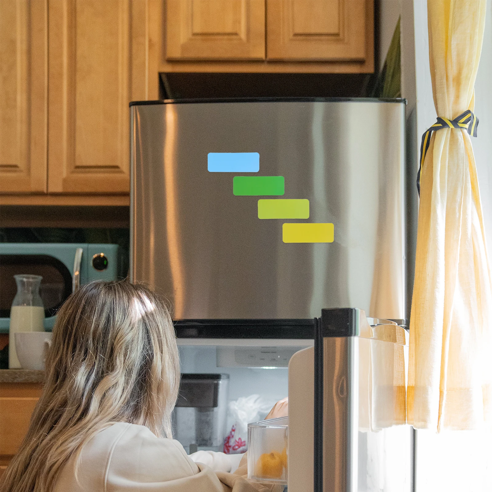 

72pcs Magnetic Labels Reusable Erasable Write On Fridge Whiteboard Dry Wipe Memo Stickers For Home Office Organization