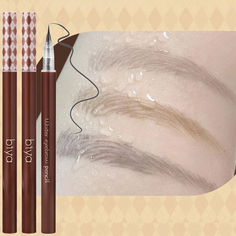 3 Colors Liquid Eyebrow Pen Natural Waterproof Sweatproof Long-lasting Super Fine Brows Enhancer Wild Eyebrow Pencil Eyeliner